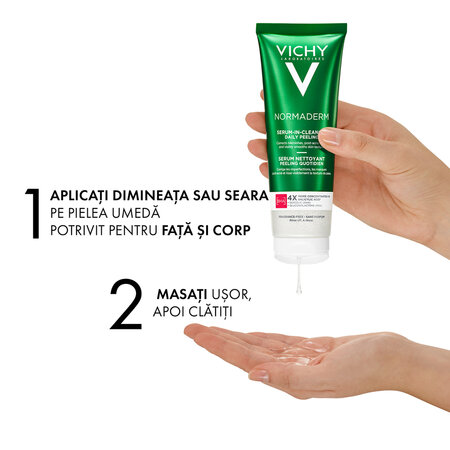 Serum de curatare exfoliant cu acid salicilic pentru ten gras cu tendinta acneica Normaderm, 125 ml, Vichy 599730