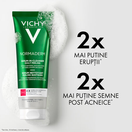 Serum de curatare exfoliant cu acid salicilic pentru ten gras cu tendinta acneica Normaderm, 125 ml, Vichy 599725