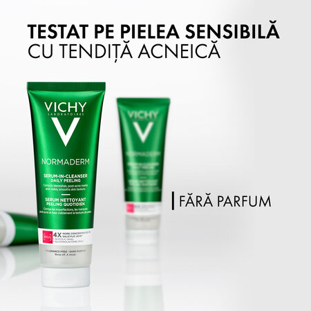 Serum de curatare exfoliant cu acid salicilic pentru ten gras cu tendinta acneica Normaderm, 125 ml, Vichy 599728