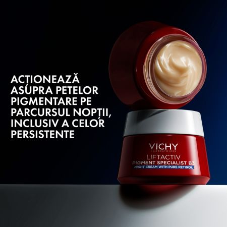 Crema de noapte antirid, antipete pigmentare cu retinol pur si niacinamida Liftactiv B3, 50 ml, Vichy 651025