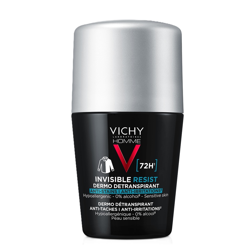Deodorant roll-on pentru barbati Invisible Resist 72H Homme, 50 ml, Vichy