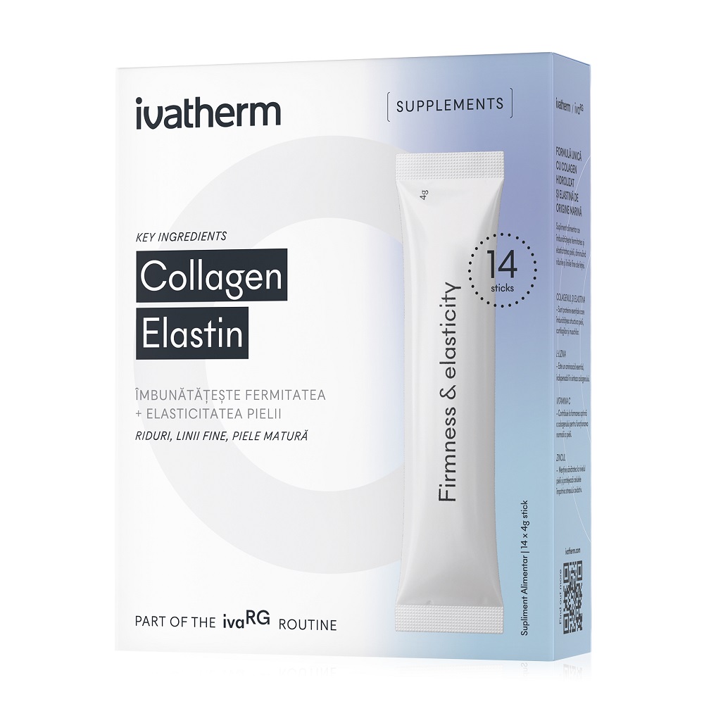 Colagen si Elastina hidrolizate, 14 plicuri, Ivatherm