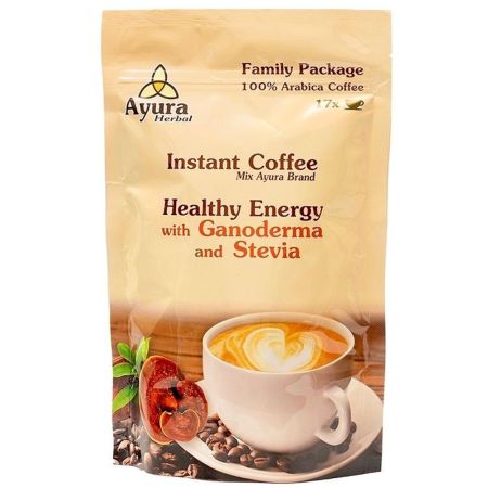 Cafea cu ganoderma si stevie Instant Coffee Mix Family, 250 g, Ayura Herbal