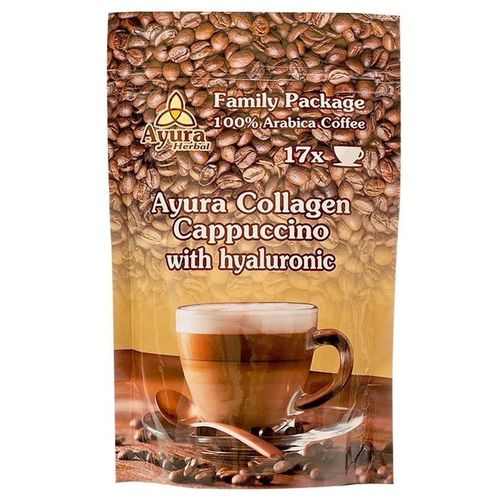 Cafea cu colagen si acid hialuroinic Instant Coffee Mix Family, 250 g, Ayura Herbal