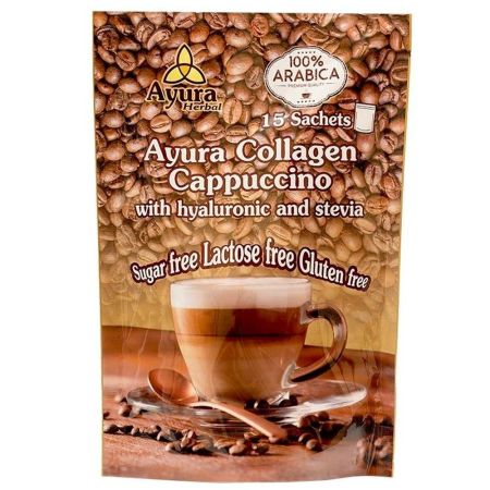 Cafea cu colagen si acid hialuroinic Instant Coffee Mix Family, 15 plicuri, Ayura Herbal