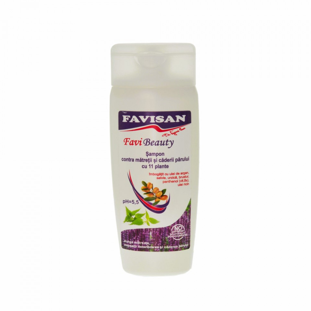 Sampon impotriva matretii si caderii parului cu 11 plante FaviBeauty, 200 ml, Favisan