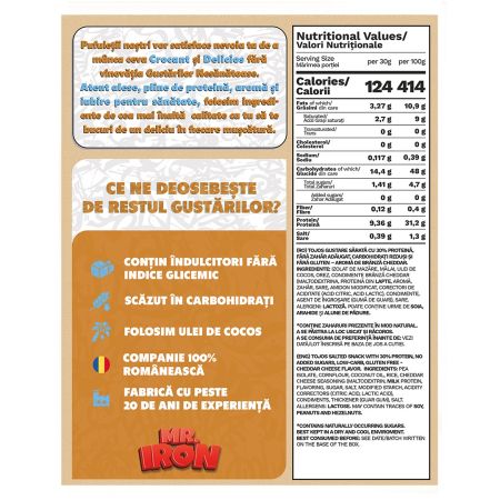 Pufuleti proteici cu branza cheddar, 100 g, Mister Iron 656275