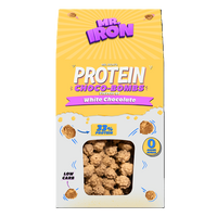 Praline proteice cu ciocolata alba, fara zahar si fara gluten ChocoBombs, 100 g, Mister Iron