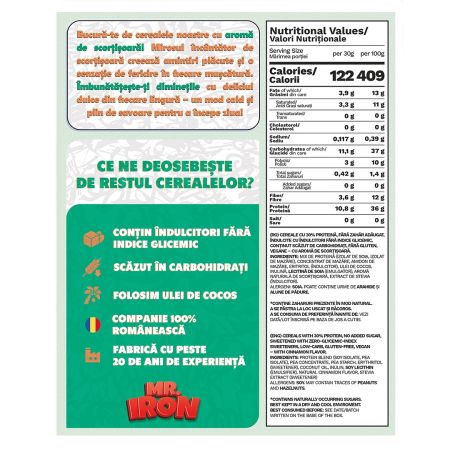 Cereale proteice cu aroma de scortisoara, 250 g, Mister Iron 656258