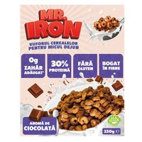 Cereale proteice cu aroma de ciocolata, 250 g, Mister Iron