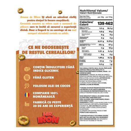 Cereale din ovaz cu aroma de miere Frosted, 250 g, Mister Iron 656236