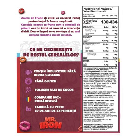 Cereale din ovaz cu aroma de fructe Frosted, 250 g, Mister Iron 656232