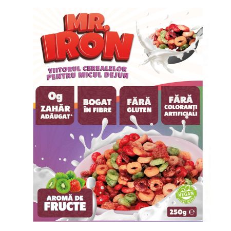 Cereale din ovaz cu fructe inghetate, 250 g, Mister Iron