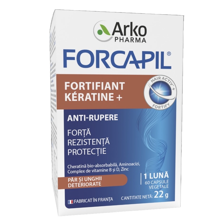 Forcapil anti-rupere Fortifiant Keratine, 60 capsule vegetale, Arkopharma