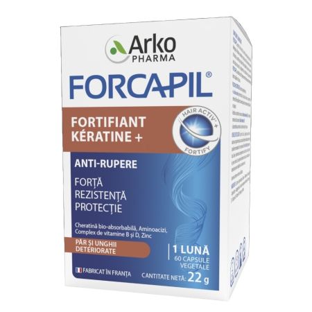 Forcapil anti-rupere Fortifiant Keratine, 60 capsule vegetale, Arkopharma 657701