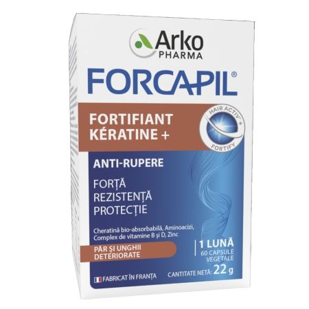 Forcapil anti-rupere Fortifiant Keratine, 60 capsule vegetale, Arkopharma
