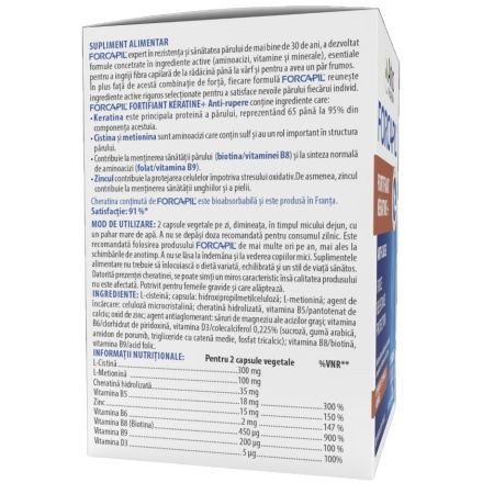Forcapil anti-rupere Fortifiant Keratine, 60 capsule vegetale, Arkopharma 657702