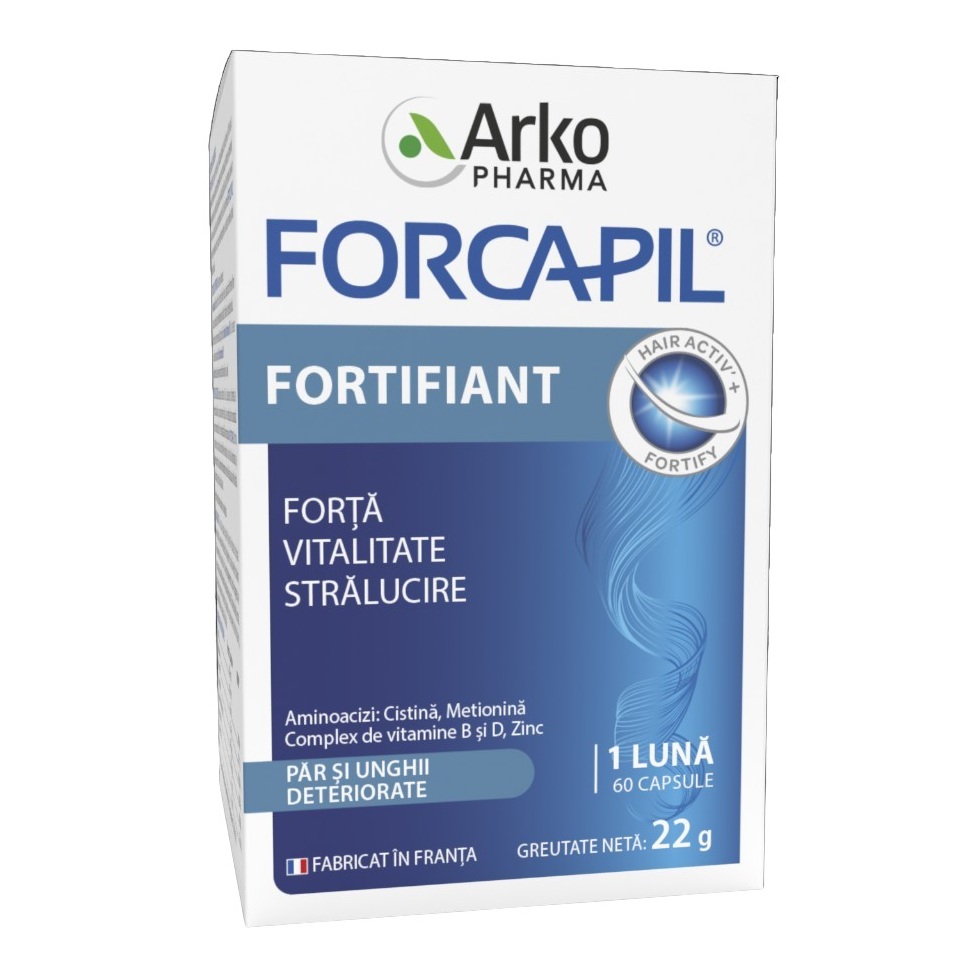 Forcapil  fortifiant pentru par si unghii, 60  capsule, Arkopharma