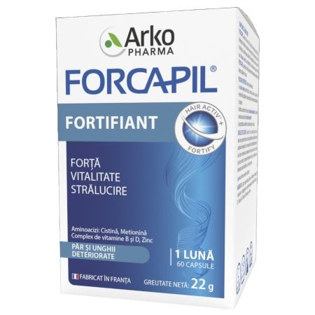 Forcapil  fortifiant pentru par si unghii, 60  capsule, Arkopharma 657688