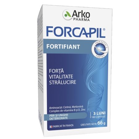 Forcapil fortifiant pentru par si unghii, 180 capsule, Arkopharma