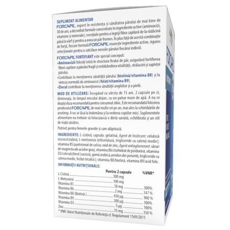 Forcapil fortifiant pentru par si unghii, 180 capsule, Arkopharma 657679