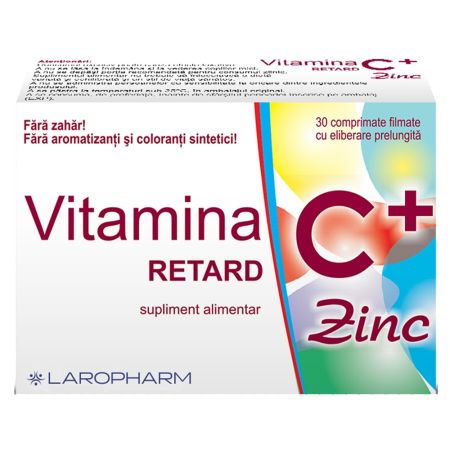 Vitamina C Retard + Zinc, 30 comprimate, Laropharm