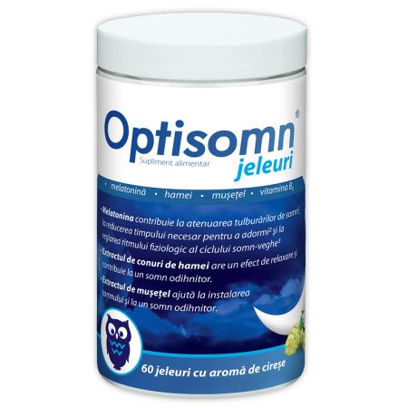 Jeleuri pentru somn cu aroma de cirese Optisomn, 60 bucati, Zdrovit