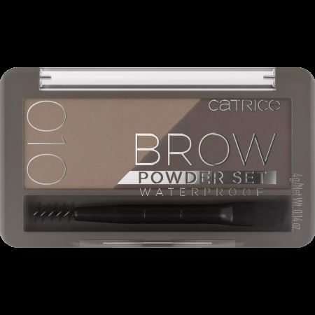 Set pudra pentru sprancene rezistent la apa Ash Blond 010 Brow Powder, 4 g, Catrice