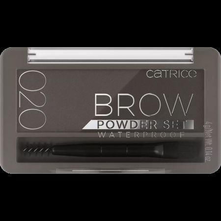 Set pudra pentru sprancene rezistent la apa Ash 020 Brown Brow Powder, 4 g, Catrice