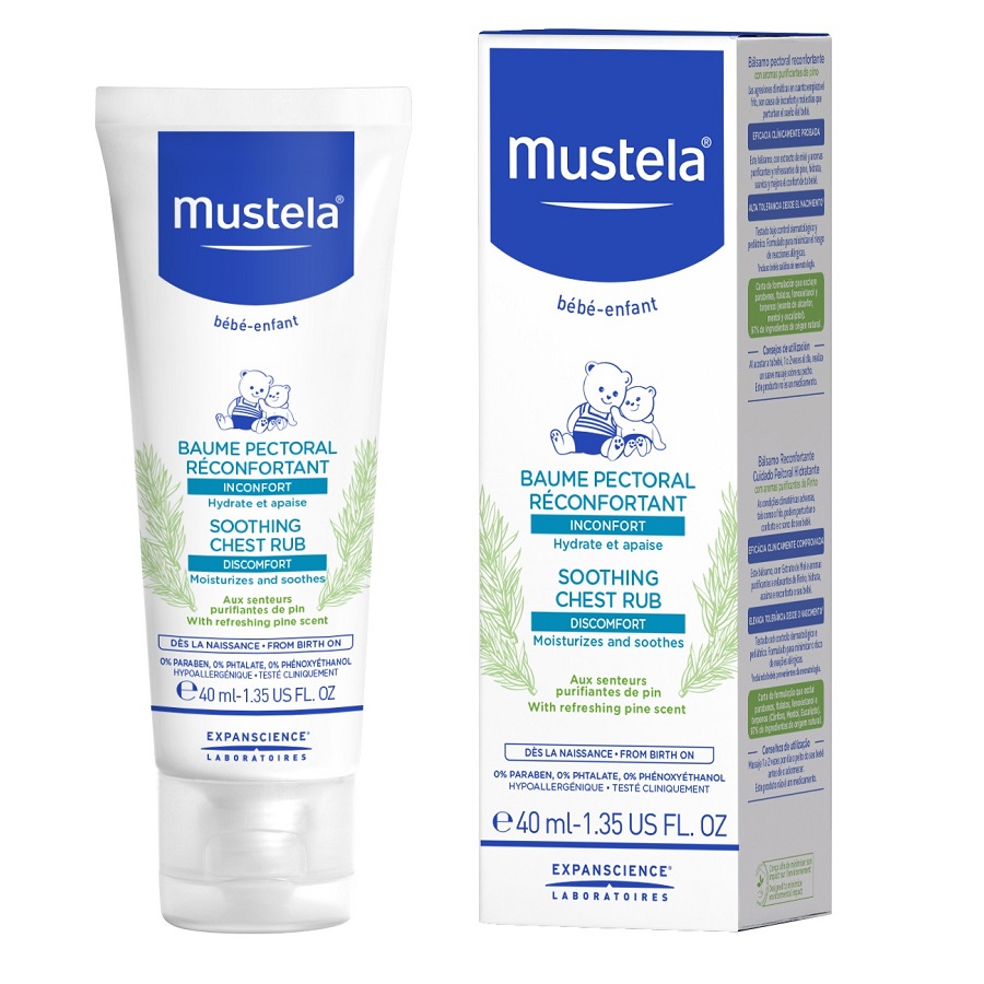 Balsam reconfortant pentru masaj pectoral, 40 ml, Mustela