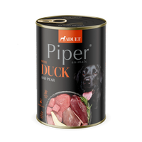 Hrana umeda pentru caini adulti cu carne de rata si pere, 400 g, Piper