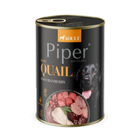 Hrana umeda pentru caini adulti cu carne de prepelita si merisoare, 400 g, Piper