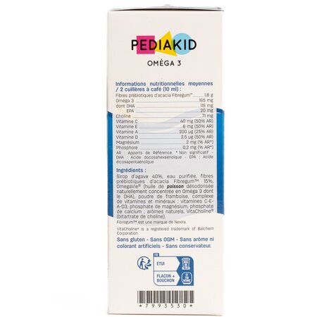 Sirop pentru copii Omega 3 si Vitamina A,C,D,E cu aroma de cola, 125 ml, Pediakid 721741