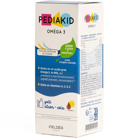 Sirop pentru copii Omega 3 si Vitamina A,C,D,E cu aroma de cola, 125 ml, Pediakid 721740