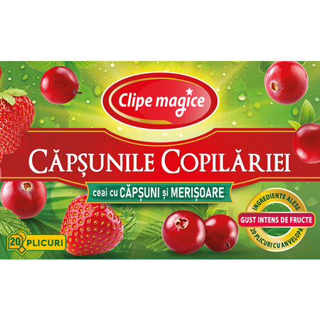 Ceai cu capsuni si merisoare Clipe Magice, 20 plicuri, Fares 701134