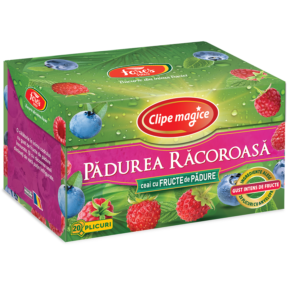 Ceai cu fructe de padure Clipe Magice, 20 plicuri, Fares