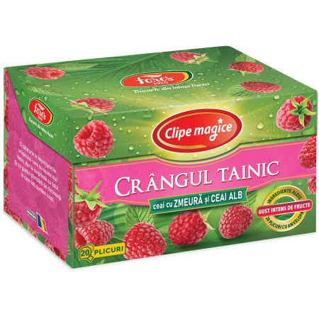 Ceai cu zmeura si ceai alb Clipe Magice, 20 plicuri, Fares