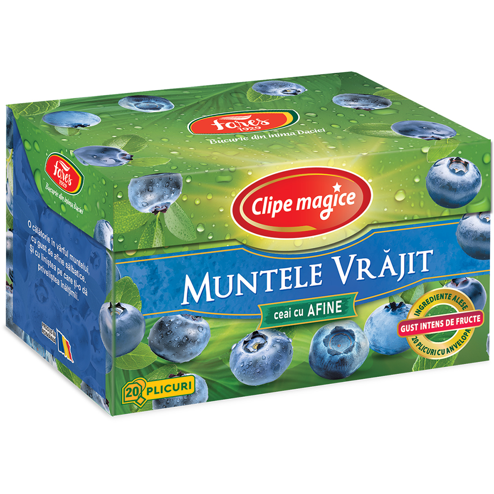 Ceai cu afine Clipe Magice, 20 plicuri, Fares