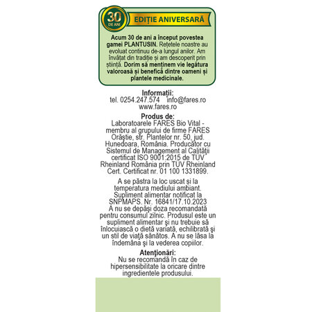 Plantusin Tuse Productiva, 30 capsule, Fares 614489