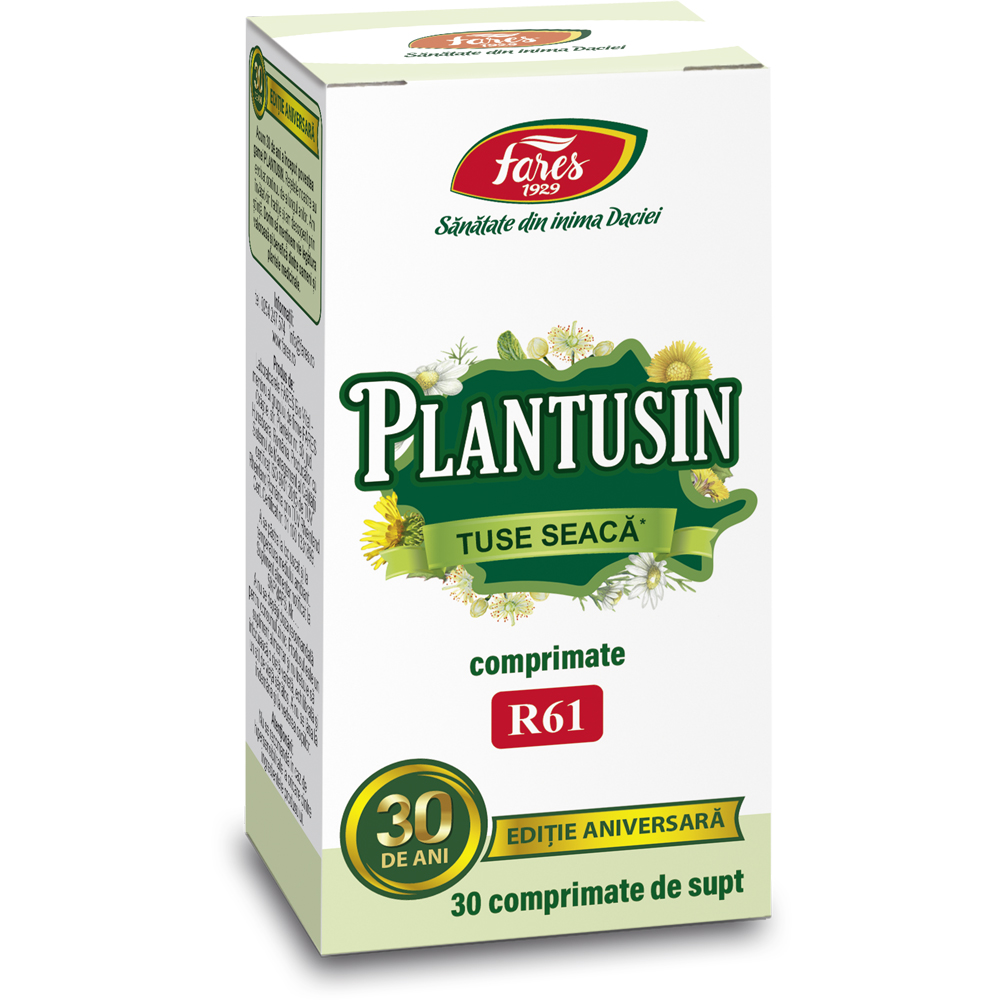 Plantusin Tuse Seaca R61, 30 comprimate de supt, Fares