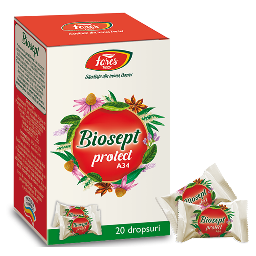 Biosept Protect A34, 20 dropsuri, Fares