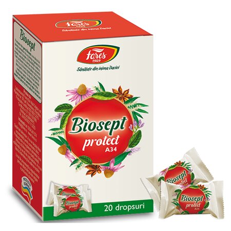 Biosept Protect A34, 20 dropsuri, Fares