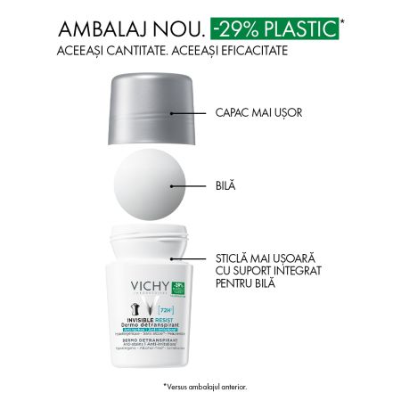 Deodorant roll-on Invisible Resist 72H, 50 ml, Vichy 656935