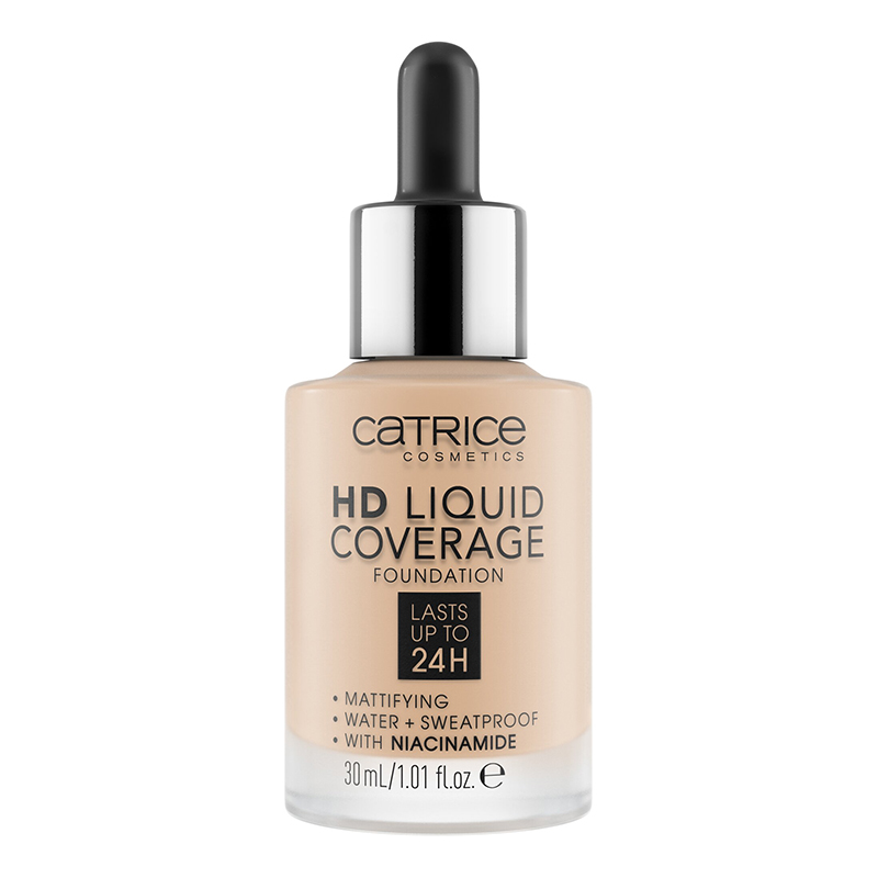 Fond de ten Light Beige 010 HD Liquid Coverage Foundation, 30 ml, Catrice