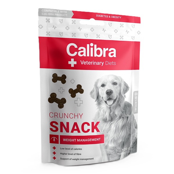 Recompense pentru caini Calibra VD Weight Management Crunchy Snack, 120 g, Calibra