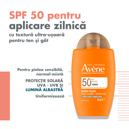 Ultra-Fluid nuantator cu protectie solara SPF 50+ TriasorB, 50 ml, Avene 618456