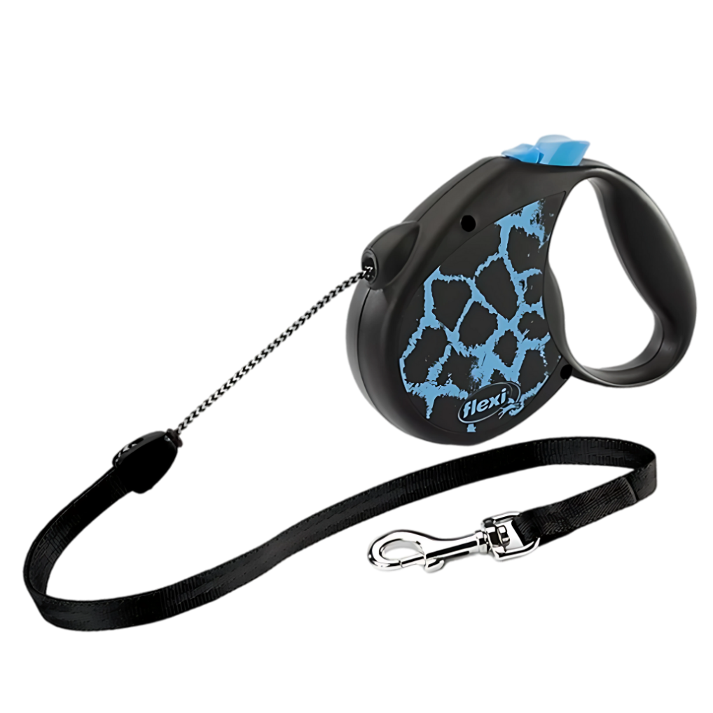 Lesa albastra retractabila cu fir marimea S Flexi Safari Giraffe, 5 metri, 1 bucata, Flexi