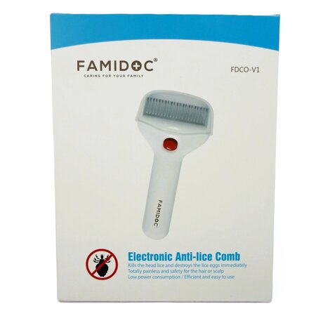 Pieptene electric Anti-Paduchi cu indicator sonor, Famidoc  724201