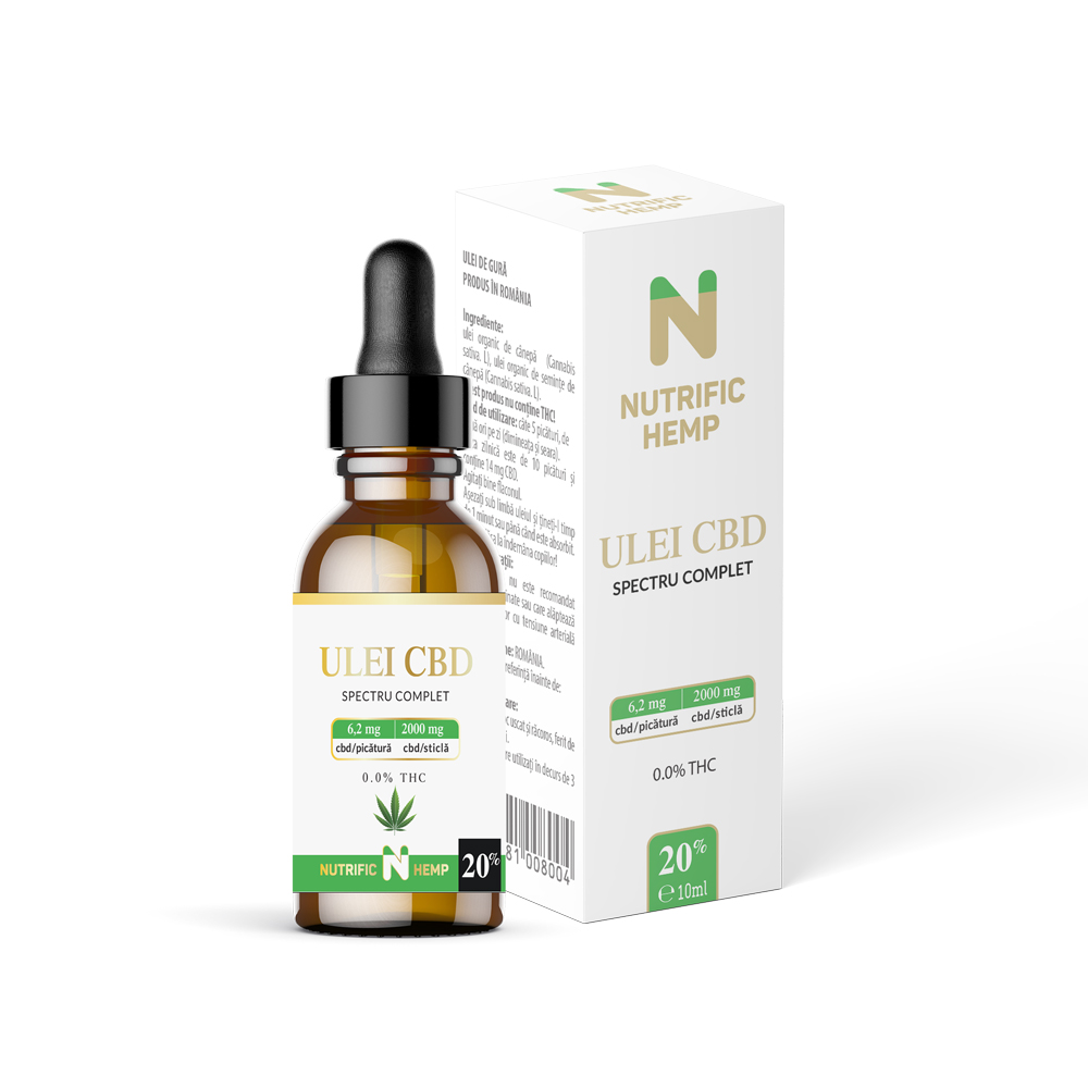 Ulei CBD 20% cu spectru complet, 10 ml, Nutrific