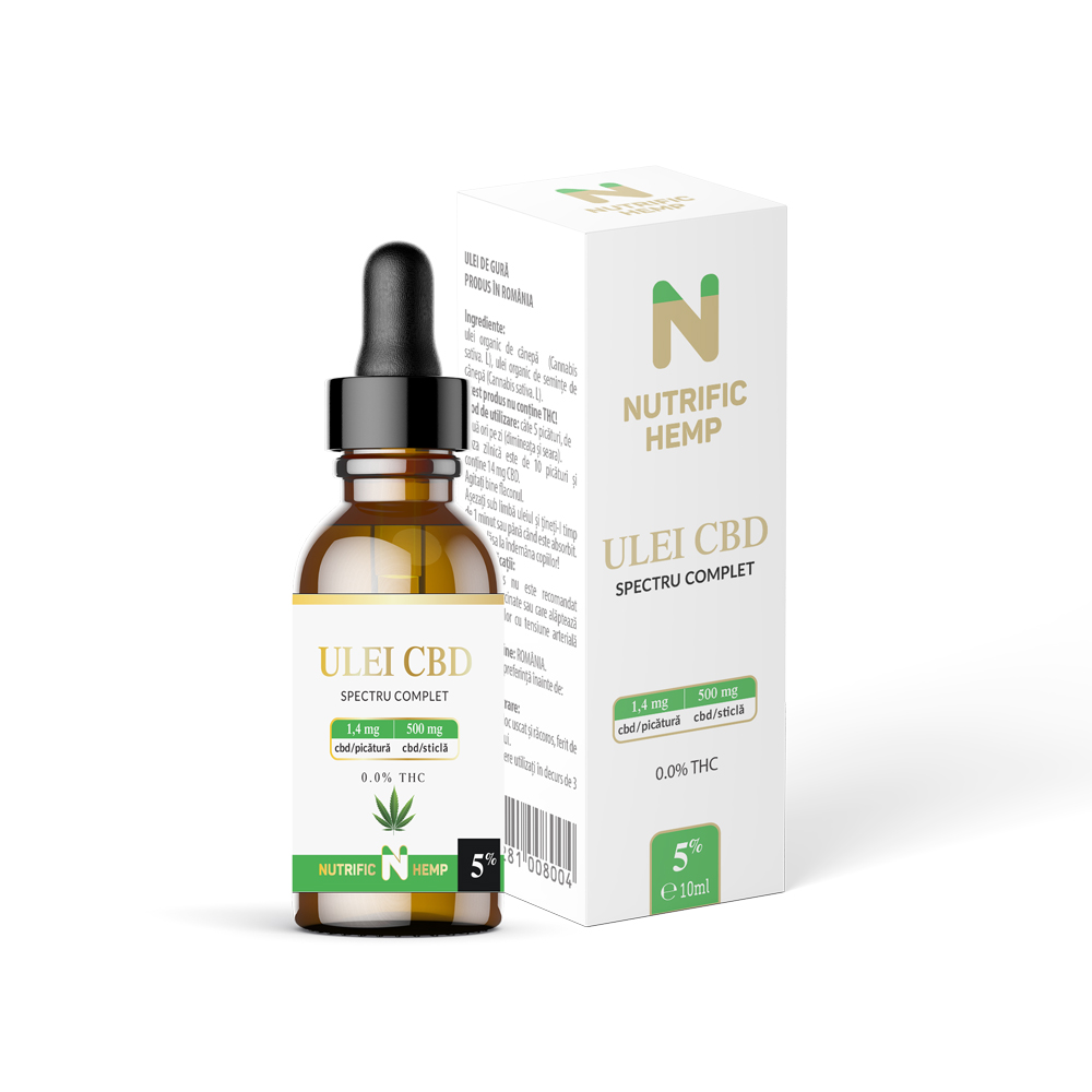 Ulei CBD 5% cu spectru complet, 10 ml, Nutrific